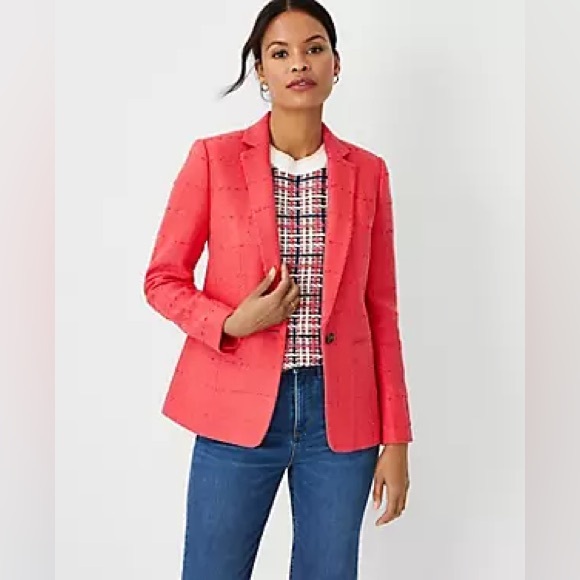 Ann Taylor The Petite Hutton Blazer in Tweed Womens Size 16P